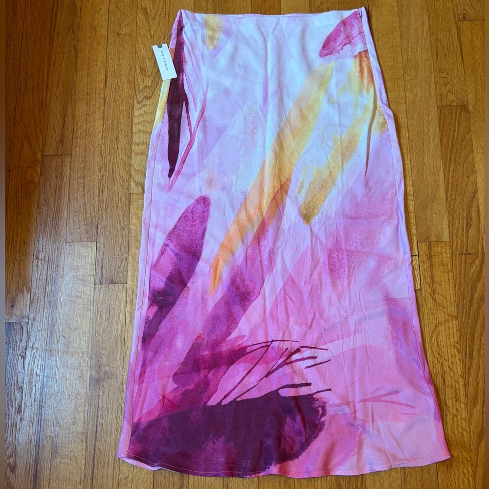 NWT Anthropologie Satin Midi Skirt